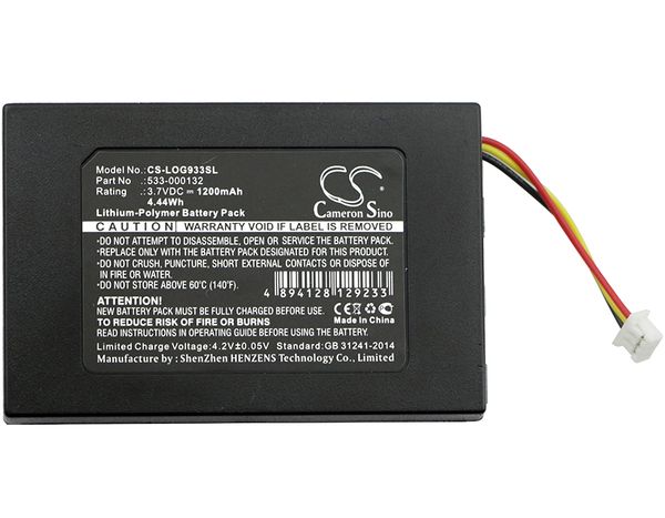 cameron sino 1200mah battery 533-000132 for logitech g533, g933
cameron sino 1200mah battery 533-000132 for logitech g533, g933