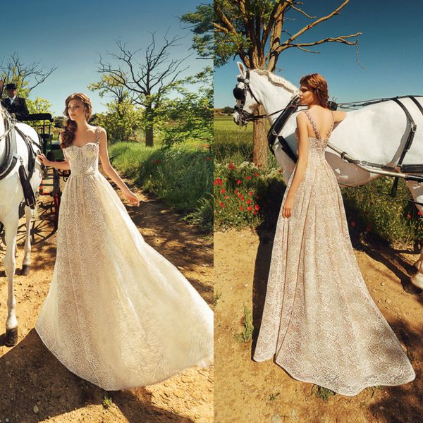 2020 bohemian wedding dresses spaghetti straps lace appliques bridal gowns backless sweep train a line boho wedding dress, White
2020 bohemian wedding dresses spaghetti straps lace appliques bridal gowns backless sweep train a line boho wedding dress, White