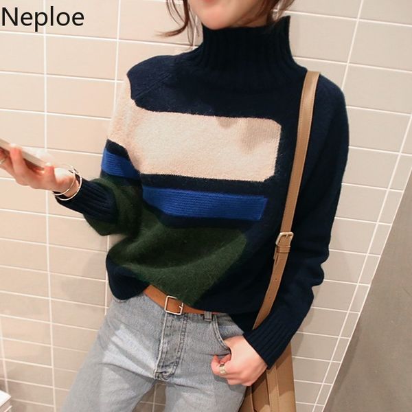 neploe contrast color knitted women sweater 2019 autumn new turtleneck long sleeve pullover korean keep warm sweater 45285, White;black
neploe contrast color knitted women sweater 2019 autumn new turtleneck long sleeve pullover korean keep warm sweater 45285, White;black