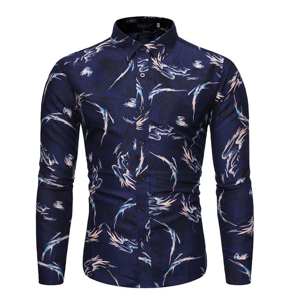 2019 new fashion floral print slim fit shirts men's long sleeve casual dress shirts y1982, White;black
2019 new fashion floral print slim fit shirts men's long sleeve casual dress shirts y1982, White;black