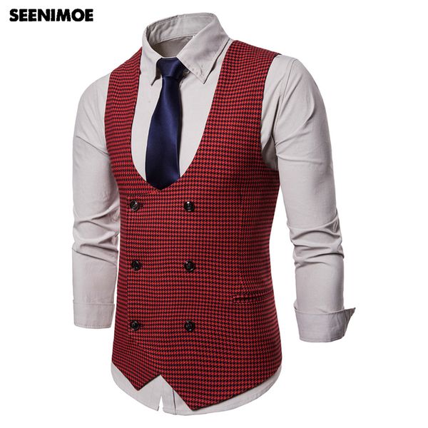 seenimoe mens stripe plaid formal blazer vests casual double breasted o-neck fashion m-4xl male england style casual vests, Black;white
seenimoe mens stripe plaid formal blazer vests casual double breasted o-neck fashion m-4xl male england style casual vests, Black;white