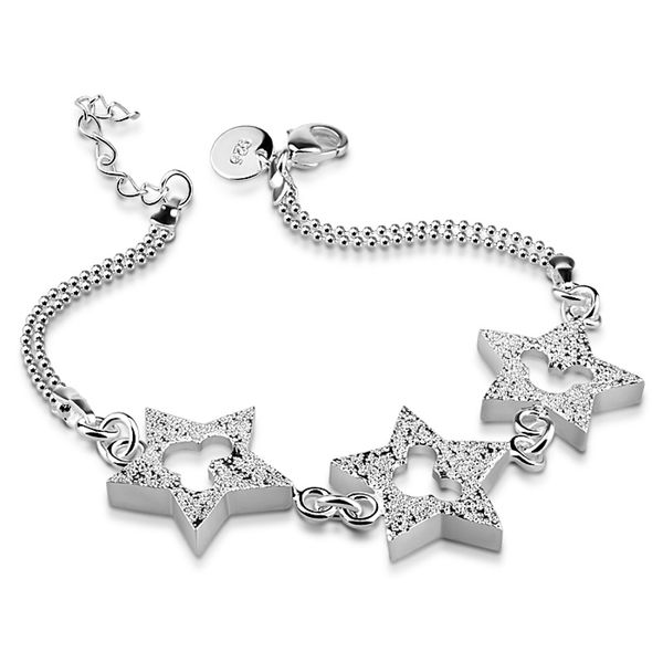 fashion double chain bracelet. solid 925 silver 3 star pendant bracelet. high-quality sterling silver jewelry for women/girls, Black
fashion double chain bracelet. solid 925 silver 3 star pendant bracelet. high-quality sterling silver jewelry for women/girls, Black
