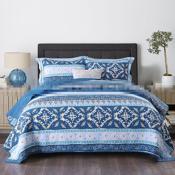 bohemian style full size patchwork quilt 3pcs blue plaid 100%cotton air-conditioner bed cover bedspread coverlet al
bohemian style full size patchwork quilt 3pcs blue plaid 100%cotton air-conditioner bed cover bedspread coverlet al