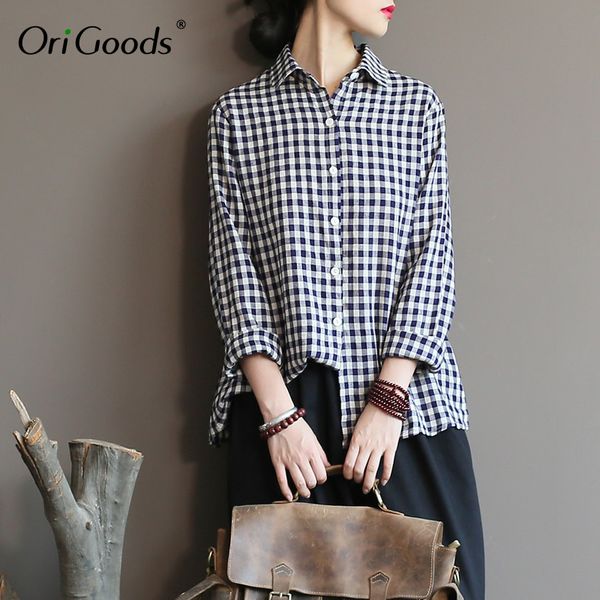 origoods cotton linen plaid shirt women 2019 new long sleeve plaid blouse shirt loose casual kawaii cute blusas a347, White
origoods cotton linen plaid shirt women 2019 new long sleeve plaid blouse shirt loose casual kawaii cute blusas a347, White