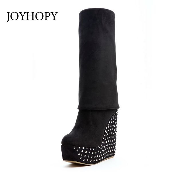 joyhopy autumn winter over the knee boots women wedges platform thigh high boots rivet woman high heel thin leg stretch, Black
joyhopy autumn winter over the knee boots women wedges platform thigh high boots rivet woman high heel thin leg stretch, Black