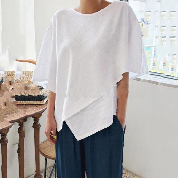 2019 new ladies tshirt summer fashion solid color round neck irregular half sleeve blouse tee shirt femme camiseta mujer #50, White
2019 new ladies tshirt summer fashion solid color round neck irregular half sleeve blouse tee shirt femme camiseta mujer #50, White