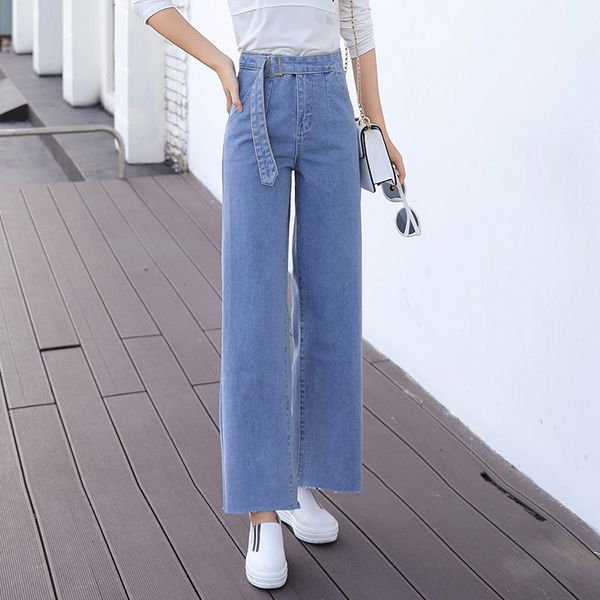2018 autumn and winter new style light blue cowboy wide leg pants female ankle-length pants elegant high-waisted versatile lo
2018 autumn and winter new style light blue cowboy wide leg pants female ankle-length pants elegant high-waisted versatile lo