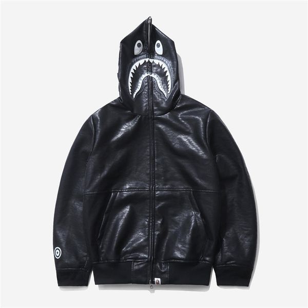 a bathing a ape 19bape japan shark black leather jacket hip-hop casual hoodie coats
a bathing a ape 19bape japan shark black leather jacket hip-hop casual hoodie coats