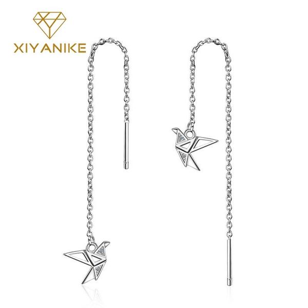 xiyanike 925 sterling silver 2019 new simple paper crane drop earrings for women trendy elegant ear jewelry couple gift 
xiyanike 925 sterling silver 2019 new simple paper crane drop earrings for women trendy elegant ear jewelry couple gift