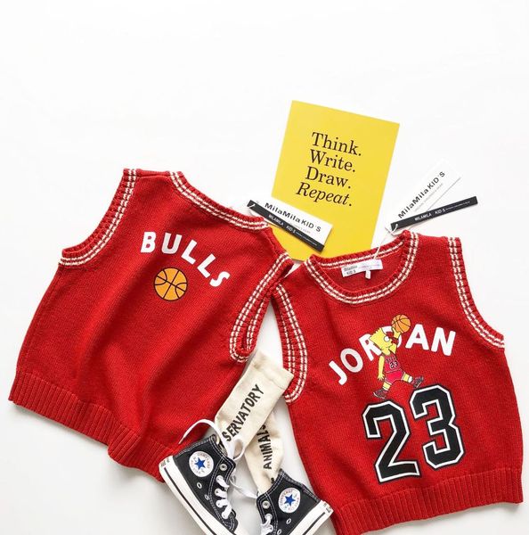 tonytaobaby autumn and winter clothes new children's clothing sports red basketball vest sweater boys sweater vest, Blue
tonytaobaby autumn and winter clothes new children's clothing sports red basketball vest sweater boys sweater vest, Blue