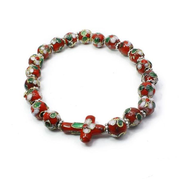 religious hand-made cloisonne beads elastic cross rosary bracelet for men women, Black
religious hand-made cloisonne beads elastic cross rosary bracelet for men women, Black