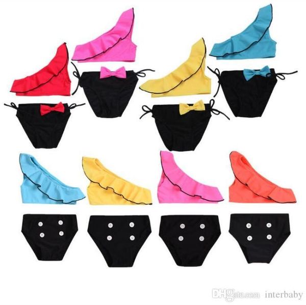kids swimwear baby falbala swimsuit girls oblique shoulder bikini crop buttons panties beach holiday swim diaper cover briefs ayp5699, Black
kids swimwear baby falbala swimsuit girls oblique shoulder bikini crop buttons panties beach holiday swim diaper cover briefs ayp5699, Black