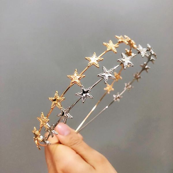 2019 summer popular gold silver color small pentagram metal hairbands for girl women's fashion korean sweet hair accessories, Golden;white
2019 summer popular gold silver color small pentagram metal hairbands for girl women's fashion korean sweet hair accessories, Golden;white