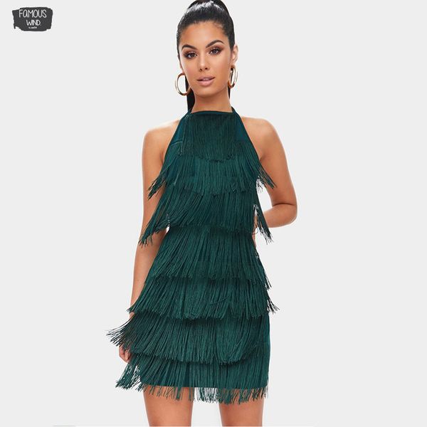 women tassels halter strap backless party dress summer dresses runway glam party dress gatsby fringe flapper dress, Black;gray 
women tassels halter strap backless party dress summer dresses runway glam party dress gatsby fringe flapper dress, Black;gray