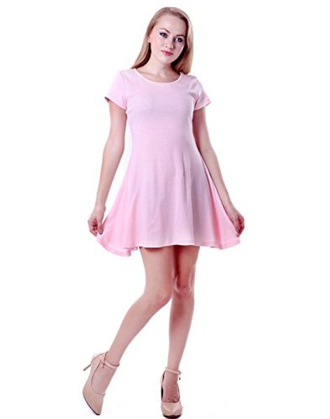 hde women's casual cotton jersey knit short sleeve slip-on mini skater dress, Black;gray
hde women's casual cotton jersey knit short sleeve slip-on mini skater dress, Black;gray