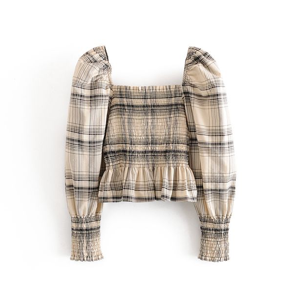 2020 fashion plaid print blouse women long sleeve casual crop shirt square collar stretch bodycon shirts blouses blusas, White
2020 fashion plaid print blouse women long sleeve casual crop shirt square collar stretch bodycon shirts blouses blusas, White