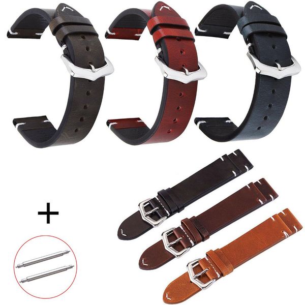 retro calf leather watch band 18mm 19mm 20mm 21mm 22mm 24mm watch strap stitching women men genuine leather watchband w pins, Black;brown
retro calf leather watch band 18mm 19mm 20mm 21mm 22mm 24mm watch strap stitching women men genuine leather watchband w pins, Black;brown