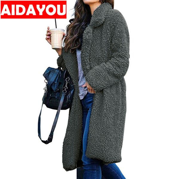 womens artificial lapel fur cardigan lapel windbreakers lamb velvet long trench coats ouc305, Black
womens artificial lapel fur cardigan lapel windbreakers lamb velvet long trench coats ouc305, Black