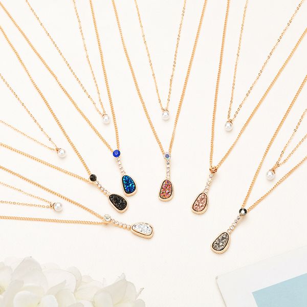wonderful design real gold plated double chain necklace handmade colorful natural stone charm necklace with rhinestone, Silver
wonderful design real gold plated double chain necklace handmade colorful natural stone charm necklace with rhinestone, Silver