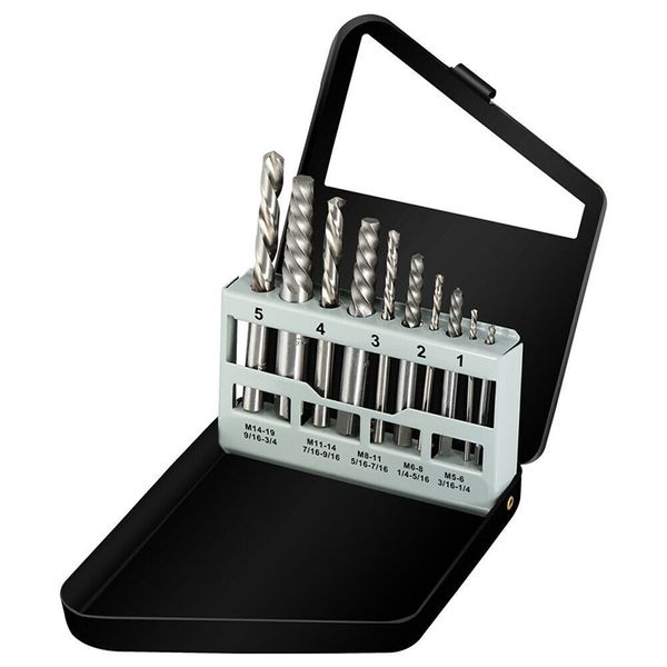 quality cobalt left hand drill set + broken bolt damaged screw extractor set + metal case hole punch tool 10 pcs
quality cobalt left hand drill set + broken bolt damaged screw extractor set + metal case hole punch tool 10 pcs