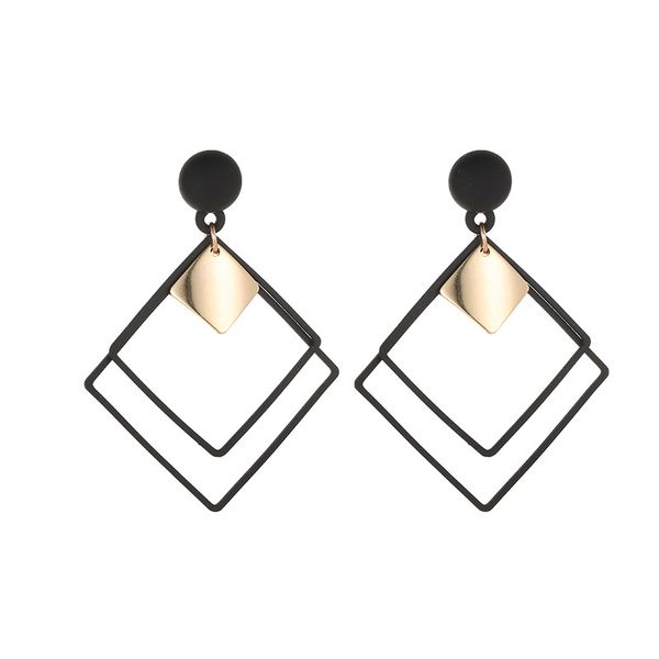 the new exaggerated rhombus earrings female temperament long drop dangle earrings for women jewelry, Silver
the new exaggerated rhombus earrings female temperament long drop dangle earrings for women jewelry, Silver