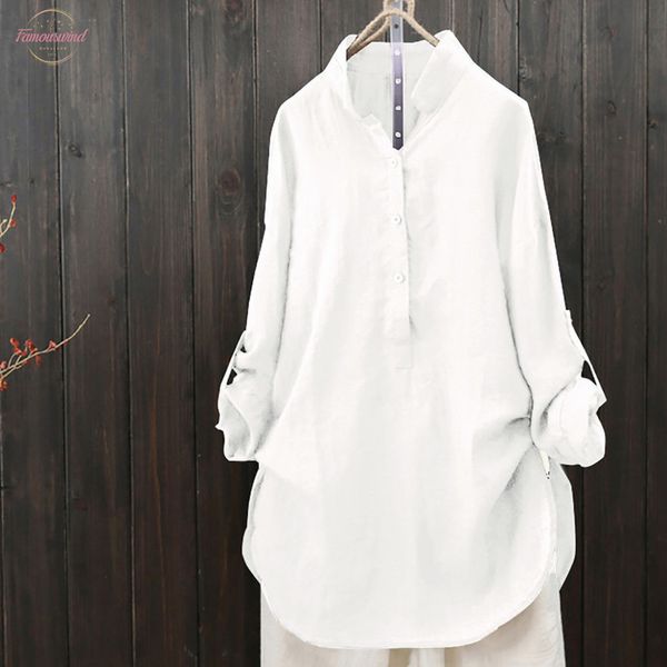 new women blouses autumn loose button long sleeve long shirt dress blouse plus size casual cotton tunic blusas, White
new women blouses autumn loose button long sleeve long shirt dress blouse plus size casual cotton tunic blusas, White