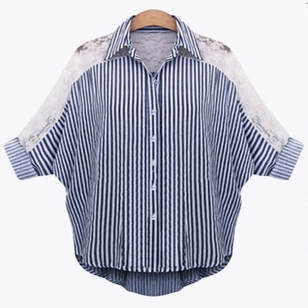 6xl 5xl 4xl plus size women clothing 2019 spring blouses lace shirt turn down collar striped female batwing sleeve blouse blusas, White
6xl 5xl 4xl plus size women clothing 2019 spring blouses lace shirt turn down collar striped female batwing sleeve blouse blusas, White