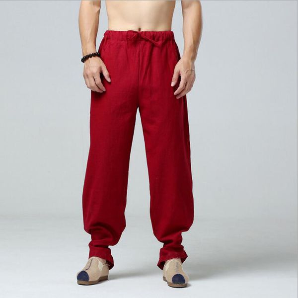 men's cotton linen binding pants comfortable foot-binding casual wide linen trousers men soft natural flax loose pants 6colors, Black
men's cotton linen binding pants comfortable foot-binding casual wide linen trousers men soft natural flax loose pants 6colors, Black