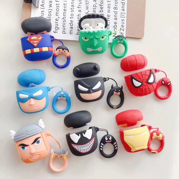 2019 cute cartoon superheros bluetooth earphone case protective cover skin accessories for airpods cases charging box with hooks
2019 cute cartoon superheros bluetooth earphone case protective cover skin accessories for airpods cases charging box with hooks
