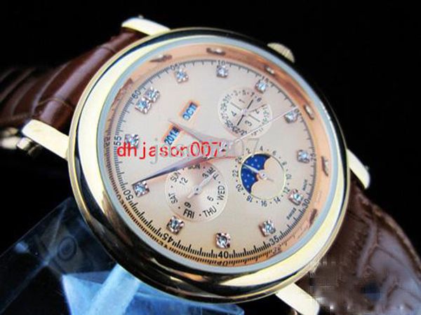 automatic complicated watch dj6212 brown dial dive watch mans leather band wristwatches, Slivery;brown
automatic complicated watch dj6212 brown dial dive watch mans leather band wristwatches, Slivery;brown