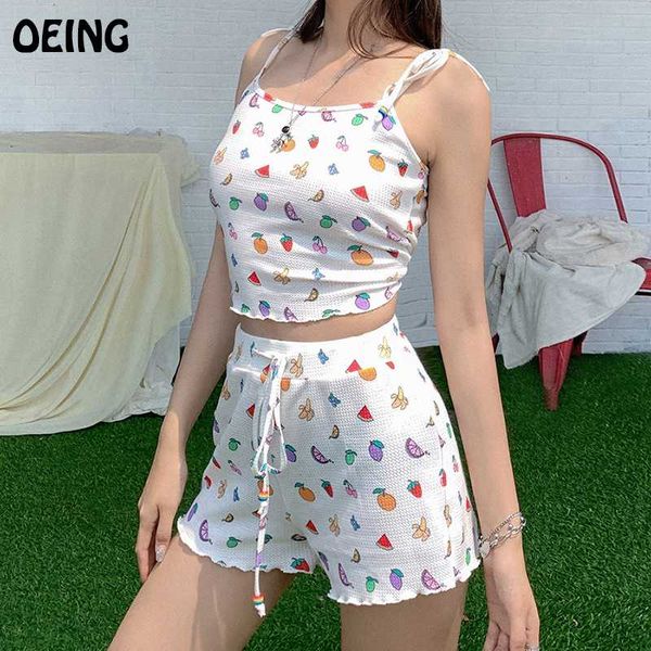 oeing two piece set fruit print women summer tie up crop and shorts streetwear 2 piece set outfits tracksuit, White
oeing two piece set fruit print women summer tie up crop and shorts streetwear 2 piece set outfits tracksuit, White