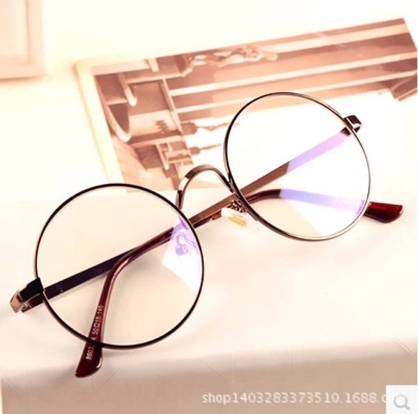 round plain blue film glasses men's and women's decorative frame metal crown mirror plain glasses 702 frame, Silver
round plain blue film glasses men's and women's decorative frame metal crown mirror plain glasses 702 frame, Silver