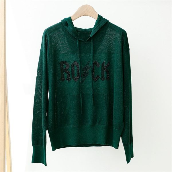 2020 new summer thin knitted sweater beaded letters hooded knitwear long sleeve pullover clothes, White;black
2020 new summer thin knitted sweater beaded letters hooded knitwear long sleeve pullover clothes, White;black