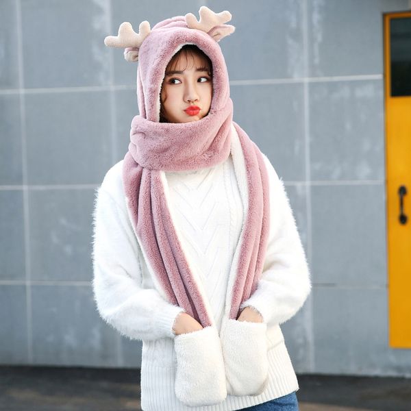 hat scarf glove 3 in 1 women's winter cute christmas antler cat ears caps thick warm soft plush windproof scarves gloves, Blue;gray
hat scarf glove 3 in 1 women's winter cute christmas antler cat ears caps thick warm soft plush windproof scarves gloves, Blue;gray
