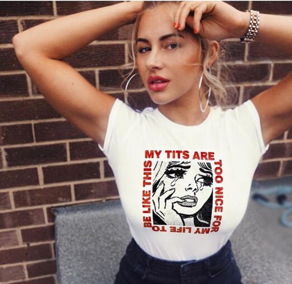 women's t-shirt summer cartoon tide brand ladies short sleeve, White
women's t-shirt summer cartoon tide brand ladies short sleeve, White