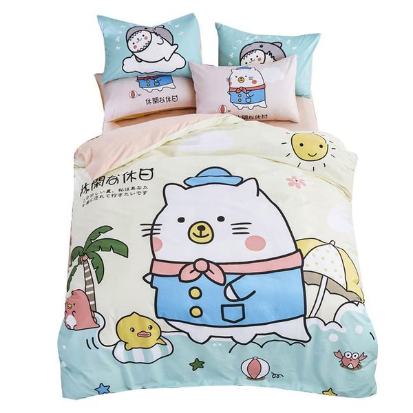 cartoon sea duck cat beach duvet cover set flat fitted sheet cotton bedlinens hypoallergenic twin size bedding set
cartoon sea duck cat beach duvet cover set flat fitted sheet cotton bedlinens hypoallergenic twin size bedding set