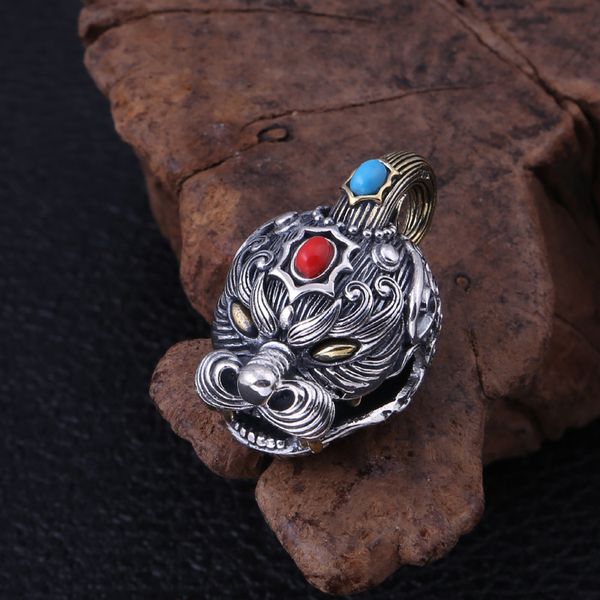 wholesale s925 sterling silver jewelry vintage thai silver craft pendant personality lucky bells men's sweater chain pendant 
wholesale s925 sterling silver jewelry vintage thai silver craft pendant personality lucky bells men's sweater chain pendant