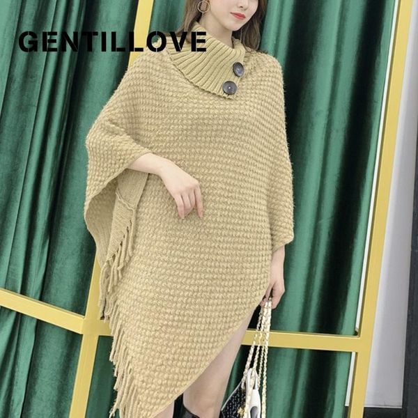 gentillove women korean harajuku tassel cape cloak casual solid button turtleneck knitted pullover elegant sweater loose jumpers, Black
gentillove women korean harajuku tassel cape cloak casual solid button turtleneck knitted pullover elegant sweater loose jumpers, Black