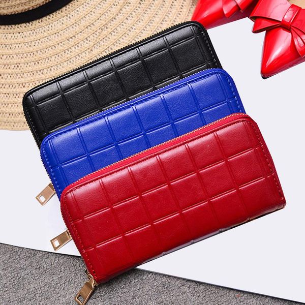 fashion casual women solid color check embossed clutch purse phone case pocket wallet, Red;black
fashion casual women solid color check embossed clutch purse phone case pocket wallet, Red;black