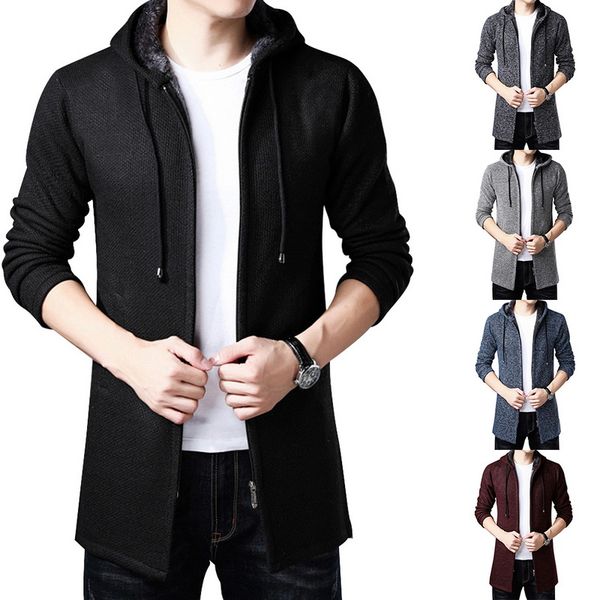 2019 new men's hooded coat solid casual korean long-sleeved sweatshirts 3xl men's slim long cardigan sweater coat for male, White;black
2019 new men's hooded coat solid casual korean long-sleeved sweatshirts 3xl men's slim long cardigan sweater coat for male, White;black