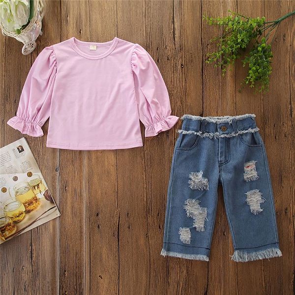 autumn fashion cute toddler baby girl long sleeve blouse hole design denim pants trousers casual outfits, White
autumn fashion cute toddler baby girl long sleeve blouse hole design denim pants trousers casual outfits, White