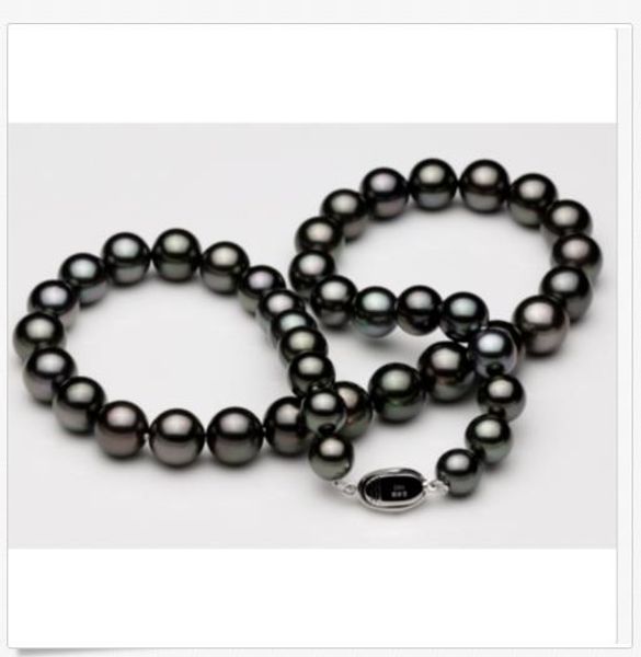 2018 stunning 10-11mm tahitian round black green pearl necklace 18inch 925s, Silver
2018 stunning 10-11mm tahitian round black green pearl necklace 18inch 925s, Silver