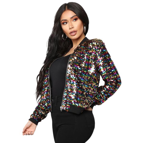casual zip up basic sequin jacket women bomber jacket colorful sequin glitter coat bling bling long sleeve cool street club wear, Black;brown
casual zip up basic sequin jacket women bomber jacket colorful sequin glitter coat bling bling long sleeve cool street club wear, Black;brown