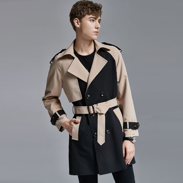 minglu medium length men trench luxury contrast color double breasted mens jackets and coats plus size 6xl slim fit male coats, Black
minglu medium length men trench luxury contrast color double breasted mens jackets and coats plus size 6xl slim fit male coats, Black
