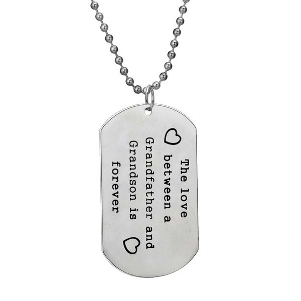 the love between a grandfather and grandson is forever stainless steel dog tag pendant necklace family love charm christmas gift, Silver
the love between a grandfather and grandson is forever stainless steel dog tag pendant necklace family love charm christmas gift, Silver