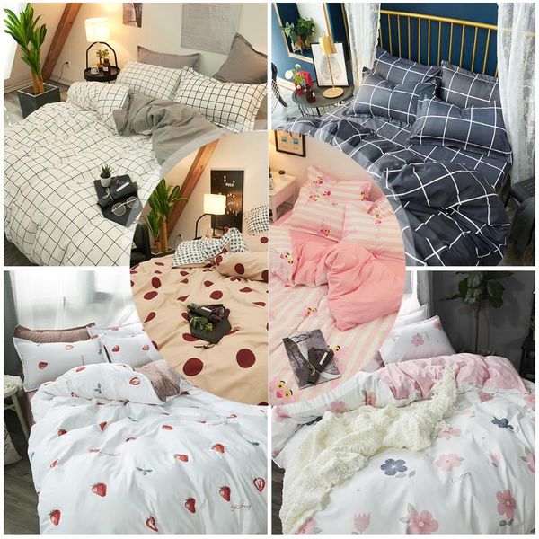 printed and solid color plaid solid bedding set household bedding set 4pcs cute patterns and star flowers
printed and solid color plaid solid bedding set household bedding set 4pcs cute patterns and star flowers