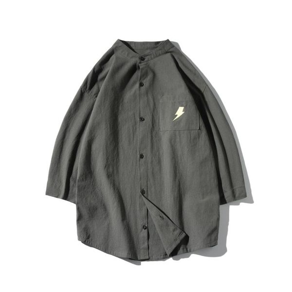 men's shirt stand collar 3/4 sleeve button cotton linen solid color blouse chinese style leisure men shirts, White;black
men's shirt stand collar 3/4 sleeve button cotton linen solid color blouse chinese style leisure men shirts, White;black