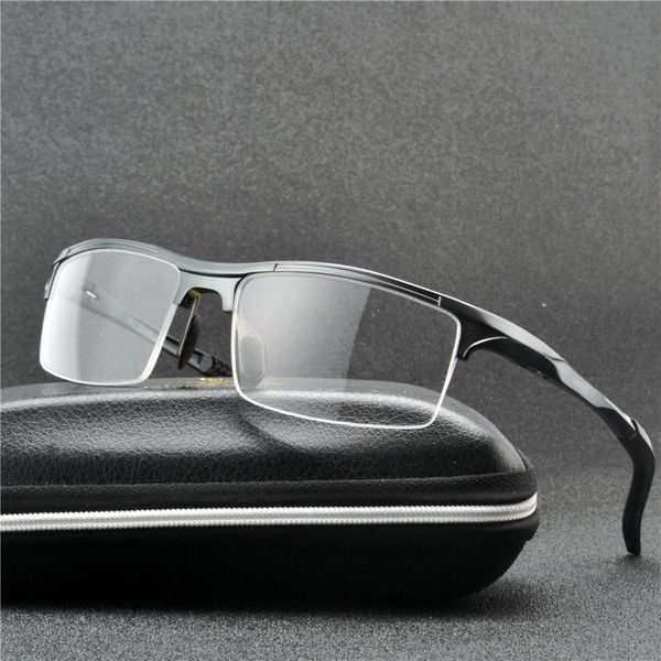 mincl 2019 new men retro aluminum magnesium half frame glasses men eyeglasses frames male optical prescription eyewear nx, Black 
mincl 2019 new men retro aluminum magnesium half frame glasses men eyeglasses frames male optical prescription eyewear nx, Black