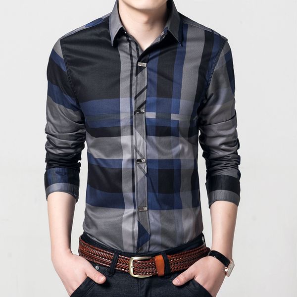 quality metal button men cotton shirt mens business casual shirts brand clothing slim fit plaid long sleeve camisa masculina, White;black
quality metal button men cotton shirt mens business casual shirts brand clothing slim fit plaid long sleeve camisa masculina, White;black
