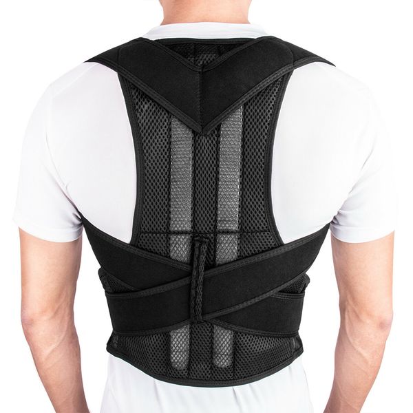 spine support durable belt therapy posture corrector prevents slouching lumbar adjustable shoulder back brace health care soft, Black
spine support durable belt therapy posture corrector prevents slouching lumbar adjustable shoulder back brace health care soft, Black